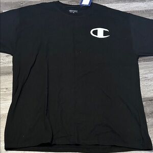 Champion Men's Black Tee with Logo